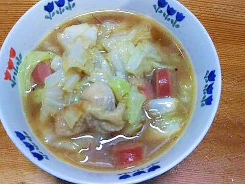 キャベツ鶏ももウインナの炒め煮/ケイジャン中華味